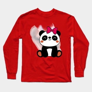 Cute Panda Girl - Adorable Panda - Kawaii Panda Long Sleeve T-Shirt